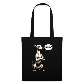 Nein Whippet Windhund Whippets Windhundbesitzer - Stoffbeutel - Schwarz - Vorne