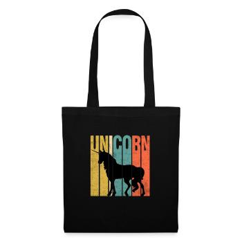 Vintage Unicorn - Stoffbeutel - Schwarz - Vorne