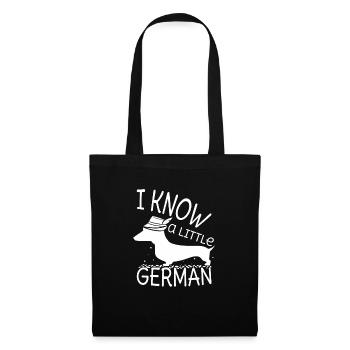 Teckel - Je connais un peu l'allemand - Sac en tissu - noir - Devant