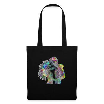 Loving couple psychedelic - Tote Bag - black - Front