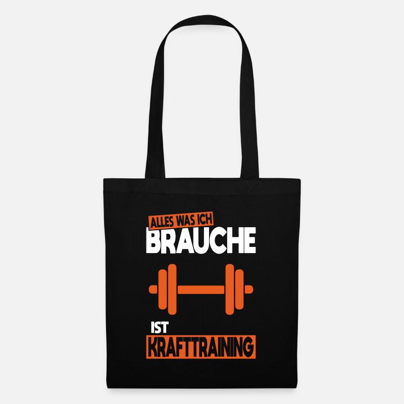 Alles was ich brauche ist Krafttraining - Stoffbeutel - Schwarz