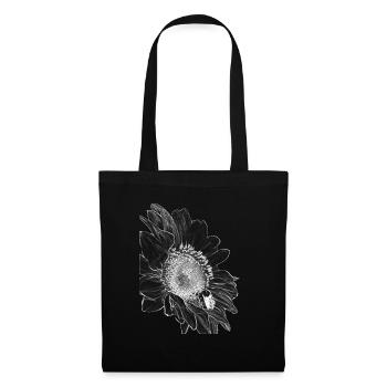 Sonnenblume Black&White - Stoffbeutel - Schwarz - Vorne