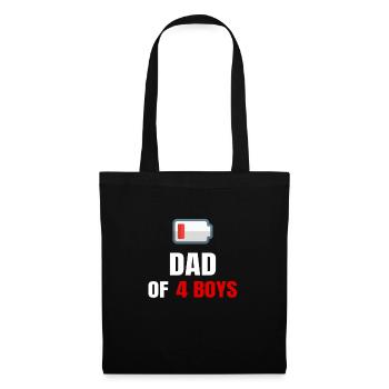 Papa de quatre garçons drôle de la fête des pères Fils à papa hommes - Sac en tissu - noir - Devant