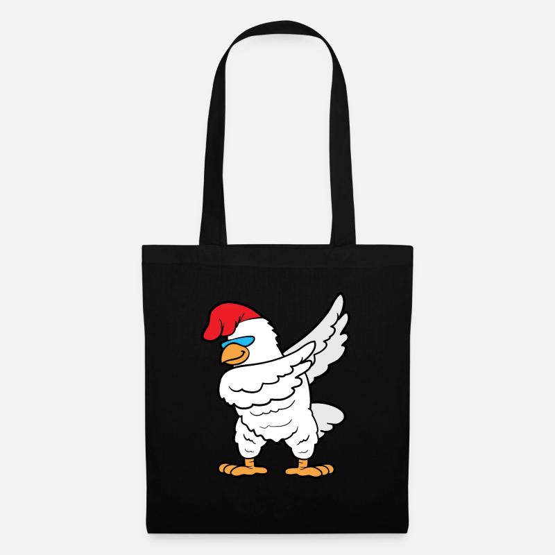 Dabbing Dab Tanzender Hahn Huhn Gockel - Stoffbeutel - Schwarz