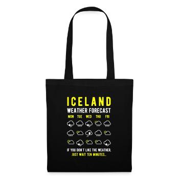 Islande météo prévisions Islande météo - Sac en tissu - noir - Devant