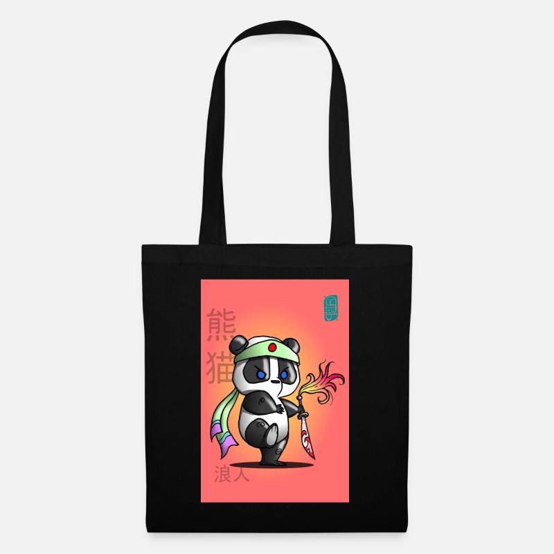 Samurai panda in battle - Tote Bag - black