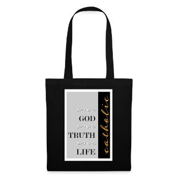 catholic one god one truth one life - Stoffbeutel - Schwarz - Vorne