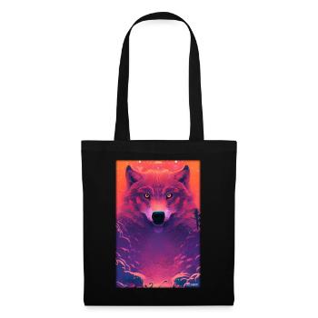 Wolf Animal Motif Nature Wild Clouds Mystical - Tote Bag - black - Front
