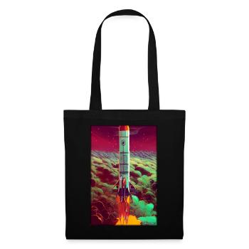 Lancement de fusée Space Stars Nuages - Sac en tissu - noir - Devant