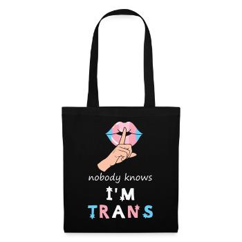 LBGT Flag Gay Pride Human Personne ne sait que je suis Trans - Sac en tissu - noir - Devant