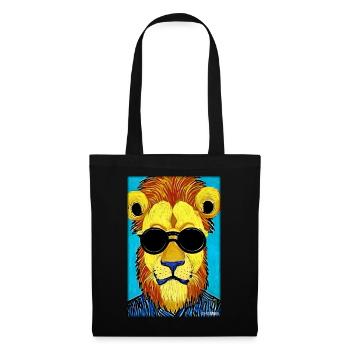 Lunettes de soleil Lion Big Cat Animal sauvage Tête de lion - Sac en tissu - noir - Devant