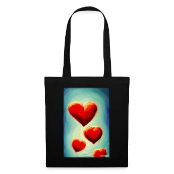 Love Heart Valentine's Day Lovers Romantic - Tote Bag - black - Front