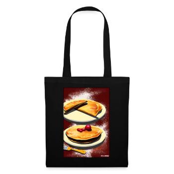 Crêpes Petit déjeuner Nourriture délicieuse Cuisson des aliments - Sac en tissu - noir - Devant