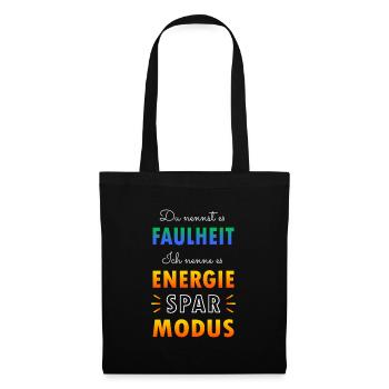 Energiesparmodus - Stoffbeutel - Schwarz - Vorne