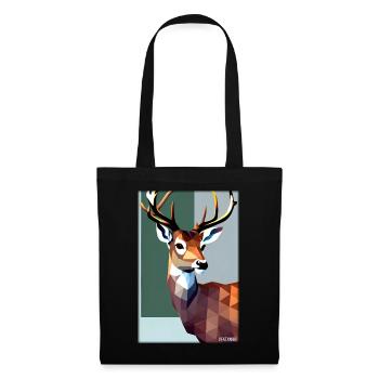 Deer Polygon Wildlife Wilderness Forest Nature Antlers - Tote Bag - black - Front