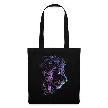 Lion Coloré Tête de Lion Néon Coloré Prédateur Art - Sac en tissu - noir - Devant