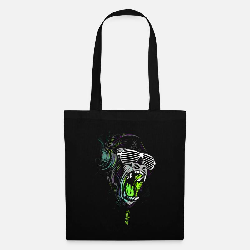 techno - Sac en tissu - noir