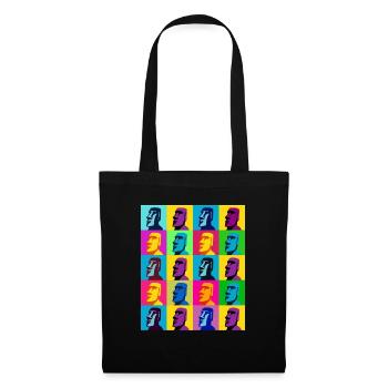 Moai Pop Art Grid Island in Moai Silhouette - Tote Bag - black - Front