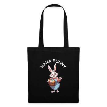 Hase Oma Osterhase Geschenkidee - Stoffbeutel - Schwarz - Vorne