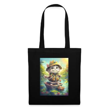Cat Fishing Fishing Gift - Tote Bag - black - Front