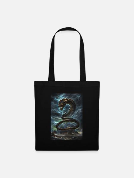 Basilisk Mythologie Mythos Geschenk - Stoffbeutel - Schwarz