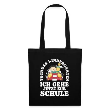 Einschulung Tschüss Kindergarten - Stoffbeutel - Schwarz - Vorne