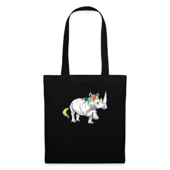 Rhino licorne - Sac en tissu - noir - Devant