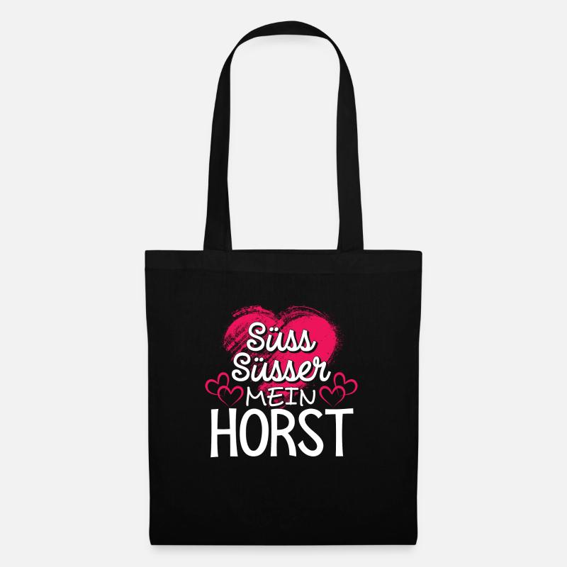 HORST - süss - Stoffbeutel - Schwarz