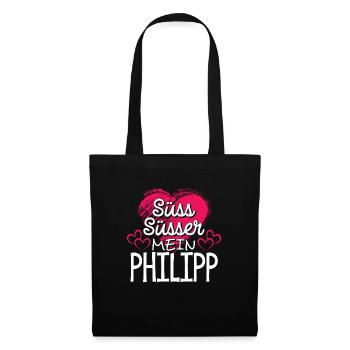 PHILIPP - süss - Stoffbeutel - Schwarz - Vorne