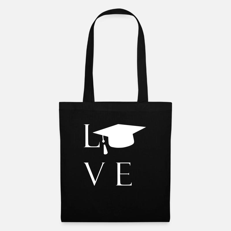 Love Schule Studium Abschluss Bachelor Master - Stoffbeutel - Schwarz