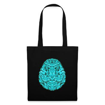 cerveau bleu - Sac en tissu - noir - Devant
