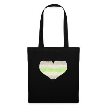 Agender flag heart - Tote Bag - black - Front