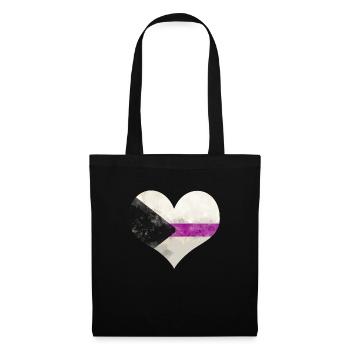 Demisexual heart flag - Tote Bag - black - Front