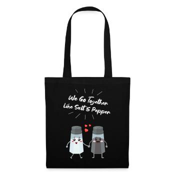Cadeau de paire de salières et de poivrières pour les chefs - Sac en tissu - noir - Devant
