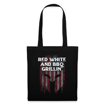 Rouge Blanc et barbecue Grillin 4th of July Party - Sac en tissu - noir - Devant