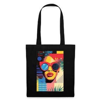 Colorful Woman Portrait - Tote Bag - black - Front