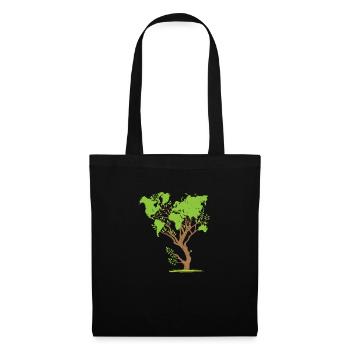 World map tree climate protection environmental protection earth - Tote Bag - black - Front