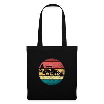 Tracteur - Sac en tissu - noir - Devant