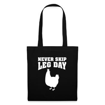 Never Skip Leg Day | Funny Gym Shirt - Sac en tissu - noir - Devant