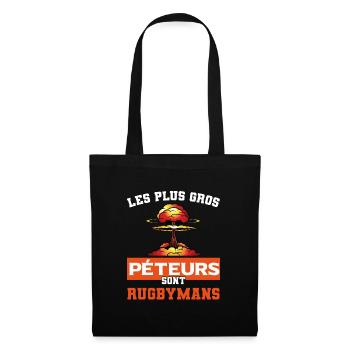 cadeau drôle gros péteur rugbyman rugby - Sac en tissu - noir - Devant