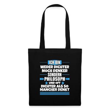 Ni poète ni penseur, mais philosophe - Sac en tissu - noir - Devant