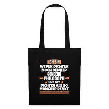 Ni poète ni penseur, mais philosophe - Sac en tissu - noir - Devant
