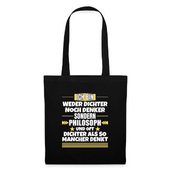 Ni poète ni penseur, mais philosophe - Sac en tissu - noir - Devant