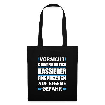 Ne parlez pas à une caissière stressée ! - Sac en tissu - noir - Devant