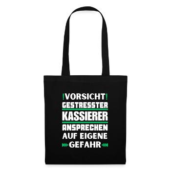 Ne parlez pas à une caissière stressée ! - Sac en tissu - noir - Devant