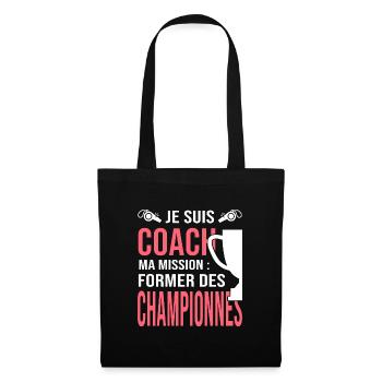 Coach entraineuse capitaine équipe sport - Sac en tissu - noir - Devant