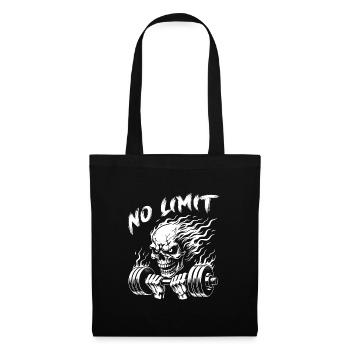 No Limit Hard Workout Skull with Dumbbell - Tote Bag - black - Front