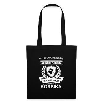 Korsika Flagge Korsika Fahne Corsica Korsischen - Stoffbeutel - Schwarz - Vorne