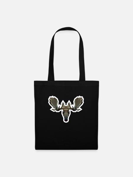 Niedriger Poly Moosehead - Stoffbeutel - Schwarz