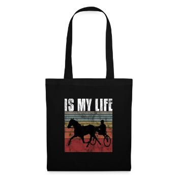 Ma vie est-elle Trabreiter Trabrennen Trabreiten Retro - Sac en tissu - noir - Devant